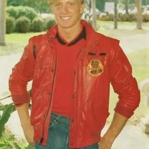 Johnny Lawrence Cobra Kai Red Leather Jacket
