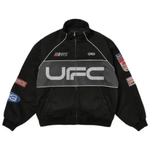 UFC 313 Asphalt Vintage Racing Black Jacket