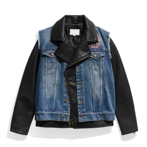 WWE Triple H Denim Leather Jacket
