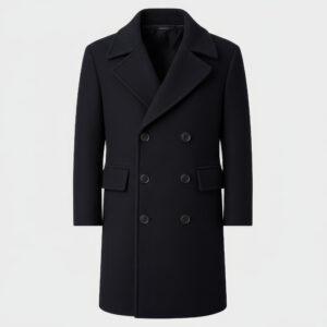 Men’s Jason Statham 2026 Movie Shelter Black Wool Peacoat